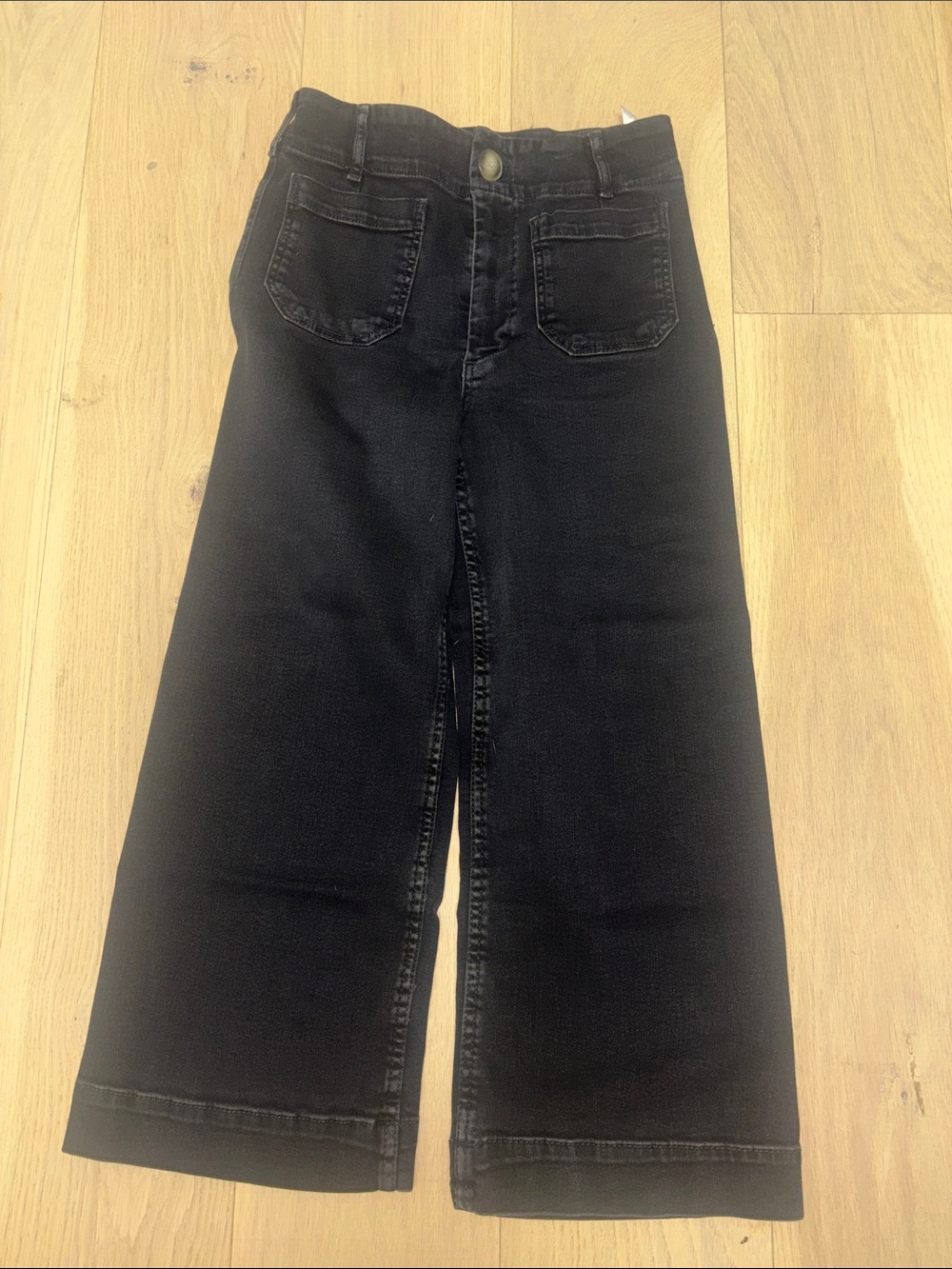 Maeve Colette Black Wide-Leg High-Rise Jeans